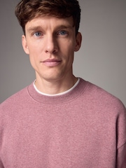 Pink Regular Fit Cotton Rich Jersey Crew Sweatshirt - Image 1 of 1