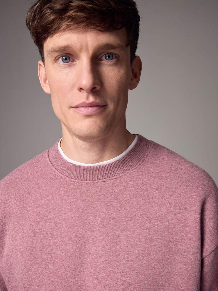 Pink Regular Fit Cotton Rich Jersey Crew Sweatshirt - Image 1 of 1