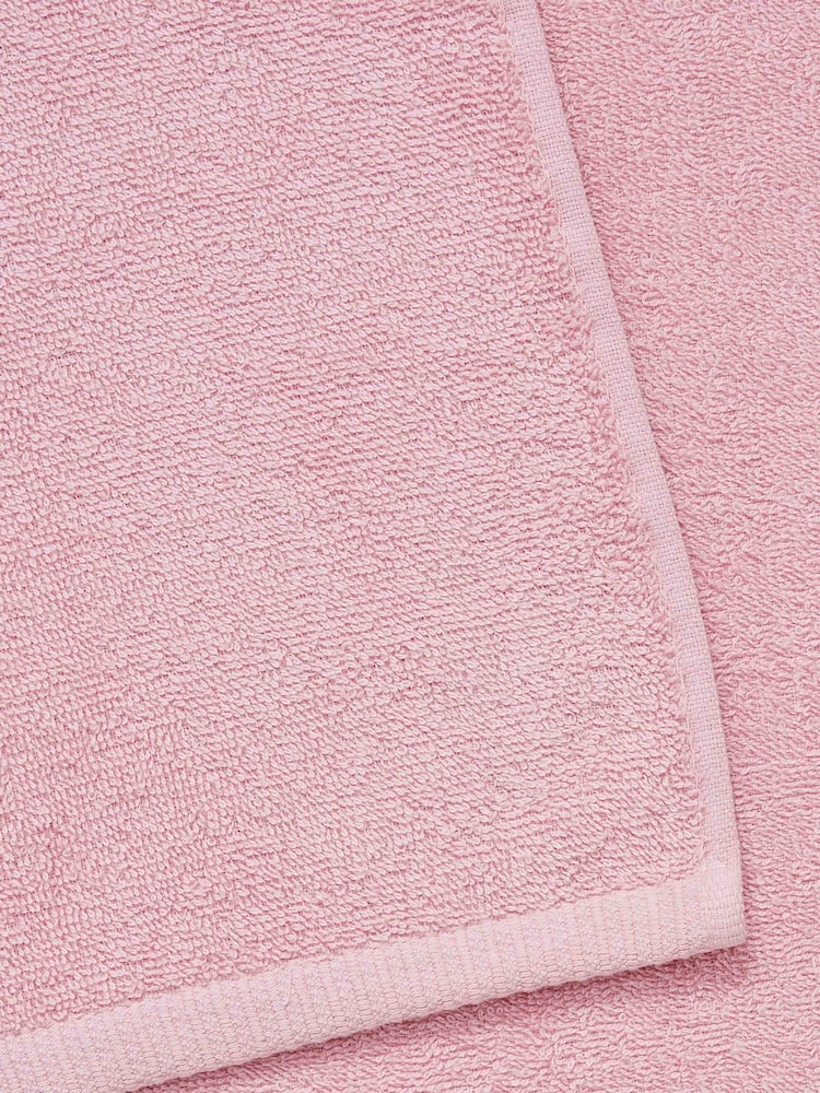 Catherine Lansfield Set of 2 Pink 100% Cotton Anti Bacterial Bath Sheet Towels - Image 2 of 3