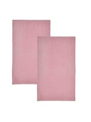 Catherine Lansfield Set of 2 Pink 100% Cotton Anti Bacterial Bath Sheet Towels - Image 3 of 3