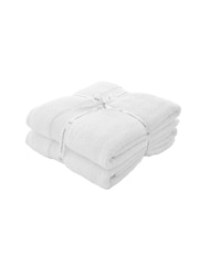 Catherine Lansfield Set of 2 White Anti-Bacterial 100% Cotton Towels - Image 2 of 4