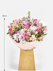 Pastel Rose Chrysanthemum and Stocks Bouquet In Gift Bag - Image 3 of 5