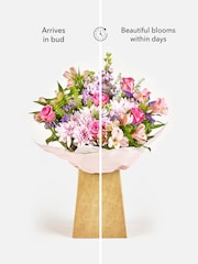 Pastel Rose Chrysanthemum and Stocks Bouquet In Gift Bag - Image 4 of 5