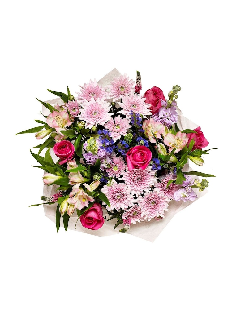 Pastel Rose Chrysanthemum and Stocks Bouquet In Gift Bag - Image 5 of 5