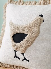 Catherine Lansfield Natural Country Hen 100% Cotton Cushion - Image 2 of 4