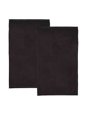 Catherine Lansfield Set of 2 Black 100% Cotton Anti Bacterial Bath Sheet Towels - Image 3 of 3