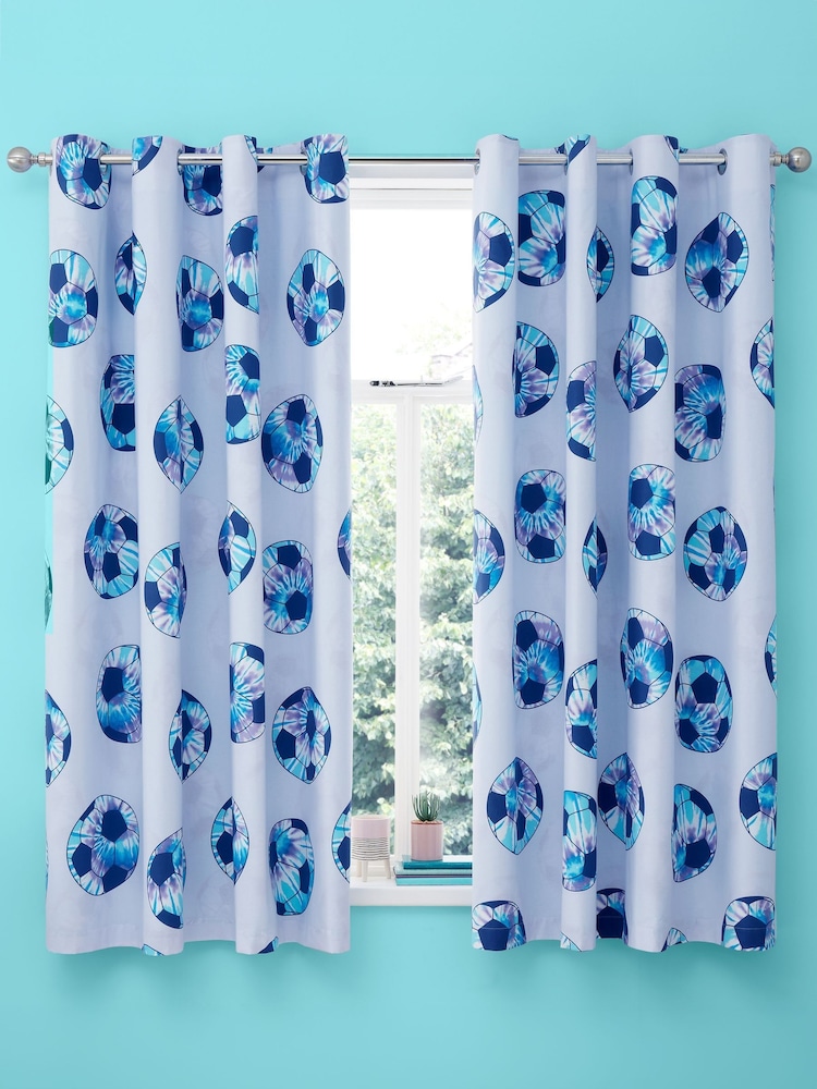 Catherine Lansfield Tie Dye Football Reversible Eyelet Curtains - Imagem 2 de 3