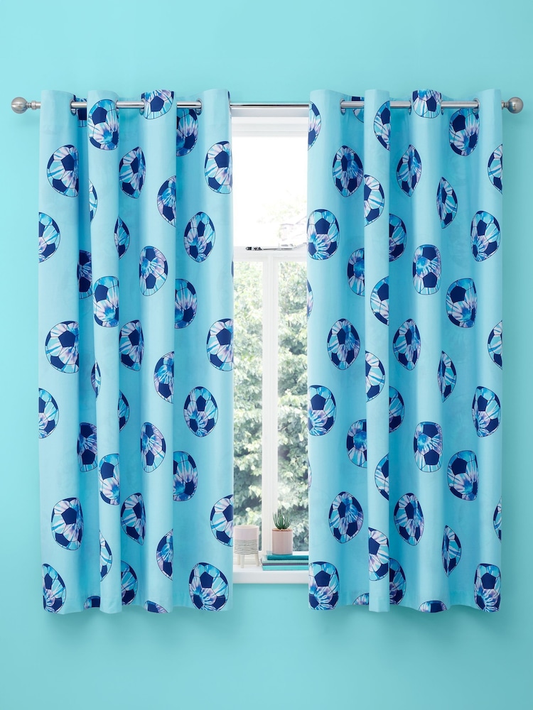 Catherine Lansfield Tie Dye Football Reversible Eyelet Curtains - Imagem 3 de 3