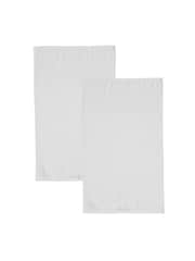 Catherine Lansfield Set of 2 White 100% Cotton Anti Bacterial Bath Sheet Towels - Image 3 of 3