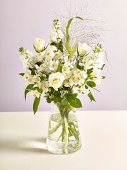 White Rose Chrysanthemum and Alstroemeria Letterbox Bouquet - Image 1 of 6