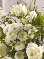 White Rose Chrysanthemum and Alstroemeria Letterbox Bouquet - Image 2 of 6