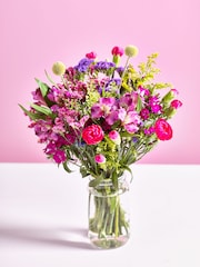Bright Posy Fresh Flower Bouquet with Wrapped Glass Vase - Image 2 of 6
