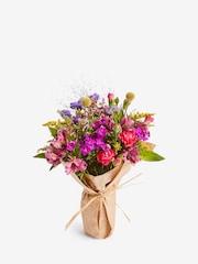 Bright Posy Fresh Flower Bouquet with Wrapped Glass Vase - Image 4 of 6