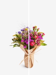 Bright Posy Fresh Flower Bouquet with Wrapped Glass Vase - Image 5 of 6