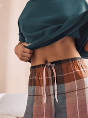 Karomuster Petrolblau - Sweatshirt und Flanell-Pyjama aus 100 % Baumwolle - Bild 7 von 11