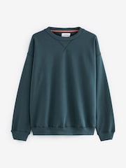 Karomuster Petrolblau - Sweatshirt und Flanell-Pyjama aus 100 % Baumwolle - Bild 9 von 11