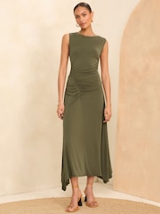 Love & Roses Ärmelloses Midikleid aus hochwertigem Jersey mit Rüschen - Bild 1 von 4