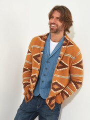 Joe Browns Brown Aztec Shawl Collar Cardigan - Image 1 of 7