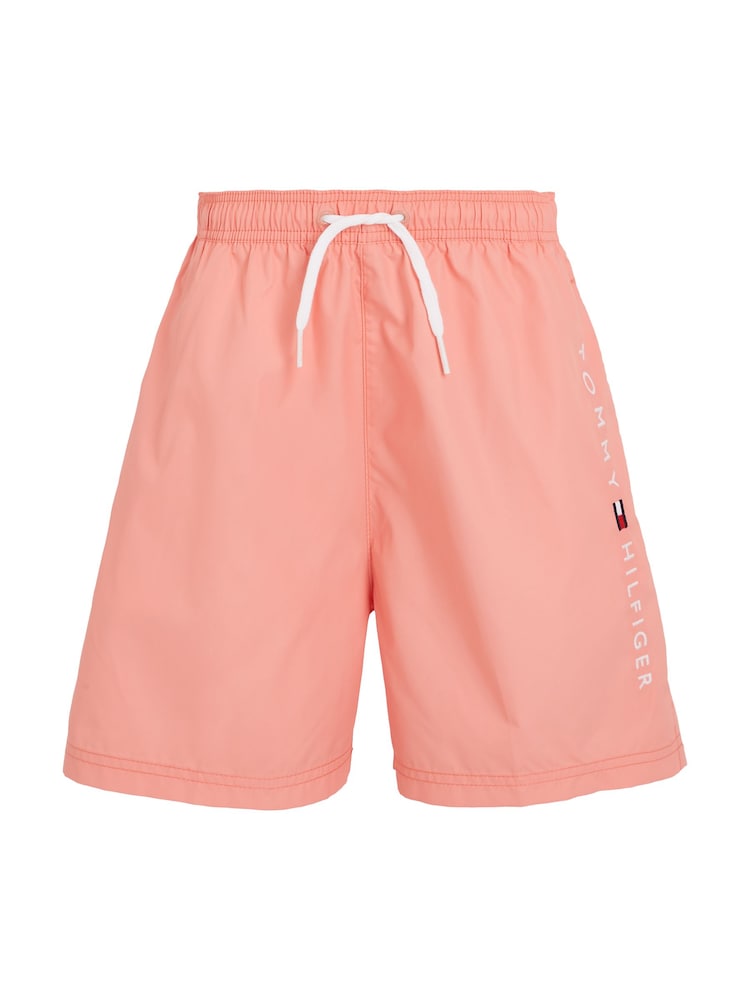 وردي - شورت سباحة متوسط الطول برباط شد من Tommy Hilfiger - صورة 1 من 3 وردي - شورت سباحة متوسط الطول برباط شد من Tommy Hilfiger - صورة 1 من 3