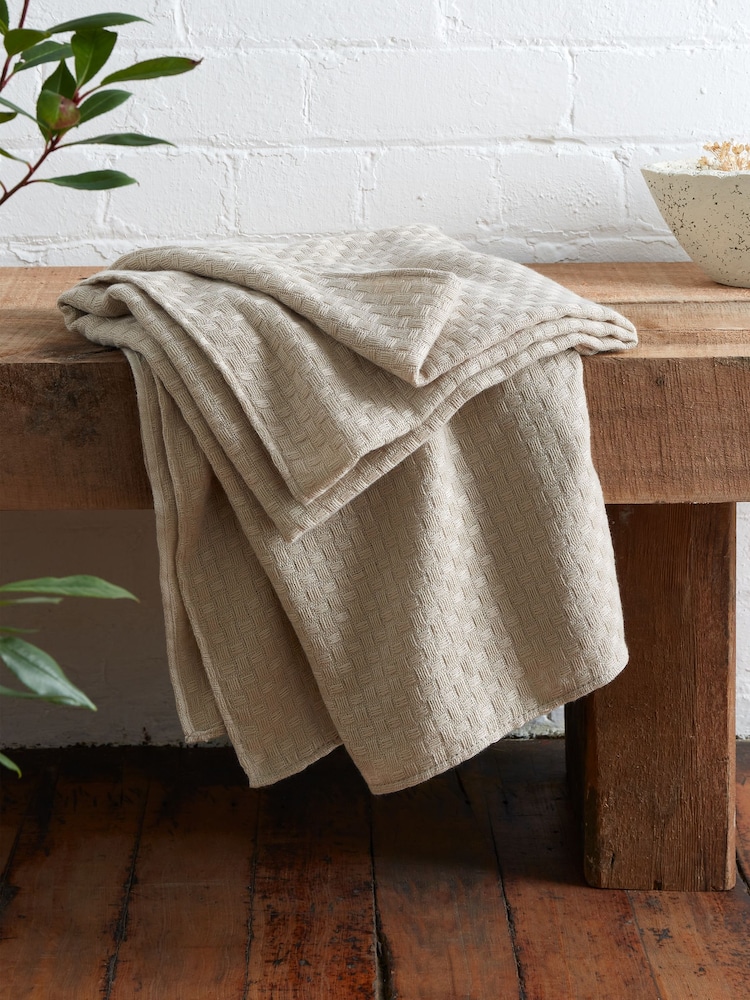 Pineapple Elephant 100% Bomull Lina Våffla Geo Pläd - Bild 1 av 4 Pineapple Elephant 100% Bomull Lina Våffla Geo Pläd - Bild 1 av 4