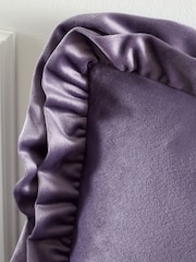 Catherine Lansfield Lilac So Soft Velvet Double Frill Cushion - Image 2 of 5
