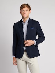 U.S. Polo Assn. Blue Mens Solid Jersey Blazer 100% Cotton Jacket - Image 1 of 12