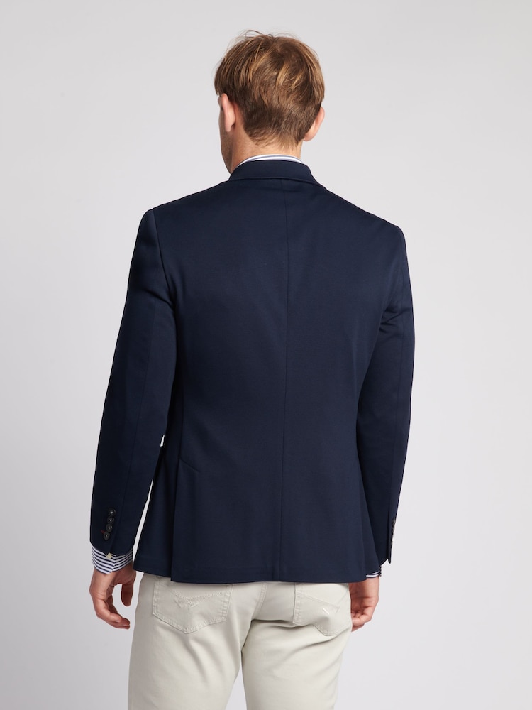 U.S. Polo Assn. Blue Mens Solid Jersey Blazer 100% Cotton Jacket - Image 2 of 12