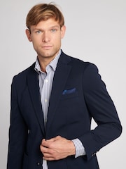 U.S. Polo Assn. Blue Mens Solid Jersey Blazer 100% Cotton Jacket - Image 5 of 12