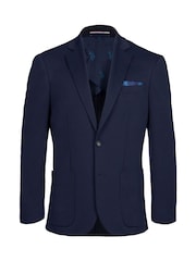 U.S. Polo Assn. Blue Mens Solid Jersey Blazer 100% Cotton Jacket - Image 6 of 12