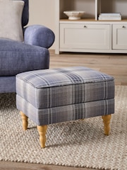 Versatile Check Navis Navy Blue Sherlock Storage Footstool - Image 1 of 8