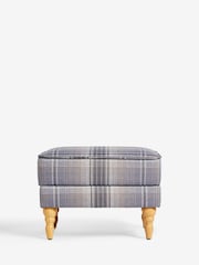 Versatile Check Navis Navy Blue Sherlock Storage Footstool - Image 6 of 8