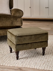 Plush Chenille Moss Green Sherlock Storage Footstool - Image 1 of 18