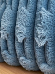 Blue Soft and Cosy Carved Faux Fur Cushion - Image 3 of 5