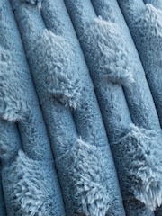 Blue Soft and Cosy Carved Faux Fur Cushion - Image 5 of 5