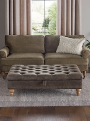 Monza Faux Leather Peppercorn Brown Albury Large Footstool - Image 2 of 9