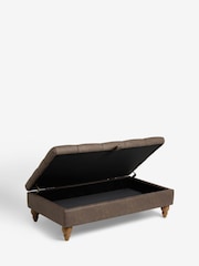 Monza Faux Leather Peppercorn Brown Albury Large Footstool - Image 7 of 9