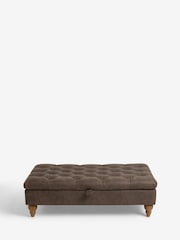 Monza Faux Leather Peppercorn Brown Albury Large Footstool - Image 8 of 9