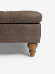Monza Faux Leather Peppercorn Brown Albury Large Footstool - Image 9 of 9