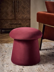 Soft Velvet Cranberry Red Toadstool Storage Stool - Image 1 of 6