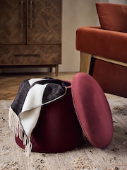 Soft Velvet Cranberry Red Toadstool Storage Stool - Image 3 of 6