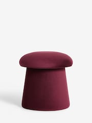 Soft Velvet Cranberry Red Toadstool Storage Stool - Image 5 of 6