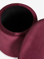 Soft Velvet Cranberry Red Toadstool Storage Stool - Image 6 of 6