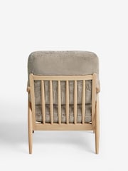 Oslo Faux Fur Mink Light Oak Effect Frame Hampton Wooden Accent Chair - Image 8 of 9