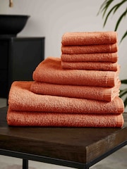 Catherine Lansfield Orange Quick Dry 100% Cotton Towel Set - Image 1 of 3