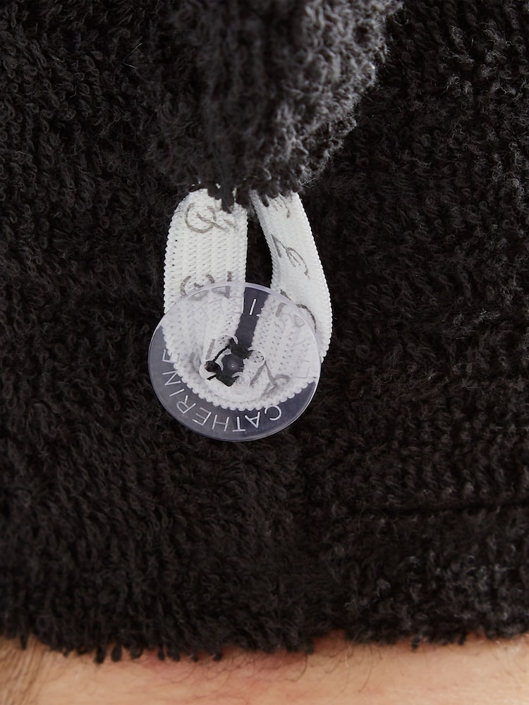 Catherine Lansfield Black Quick Dry 100% Cotton 2 Pack Turbie Head/Hair Towel - Image 2 of 3