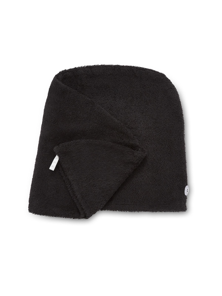 Catherine Lansfield Black Quick Dry 100% Cotton 2 Pack Turbie Head/Hair Towel - Image 3 of 3