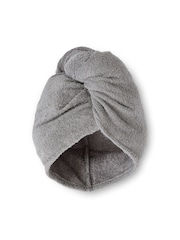 Catherine Lansfield Grey Quick Dry 100% Cotton 2 Pack Turbie Head/Hair Towel - Image 1 of 3