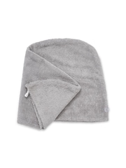 Catherine Lansfield Grey Quick Dry 100% Cotton 2 Pack Turbie Head/Hair Towel - Image 3 of 3