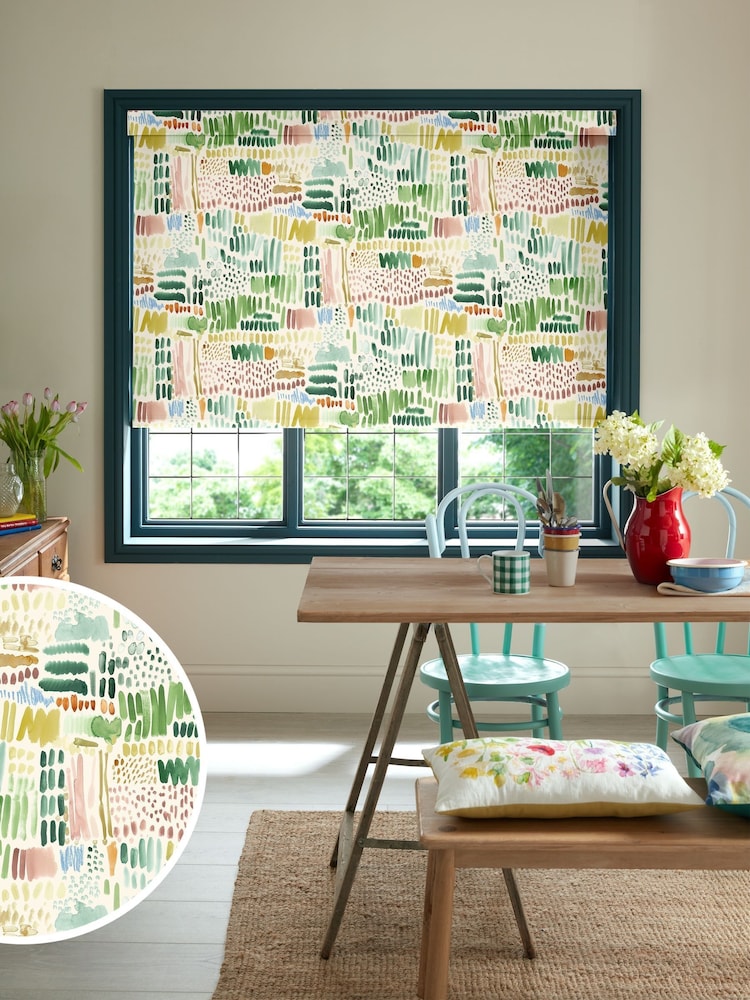 Bluebellgray Green Multi Vernal Made To Measure Roller Blinds - Image 1 of 6 Bluebellgray Green Multi Vernal Made To Measure Roller Blinds - Image 1 of 6