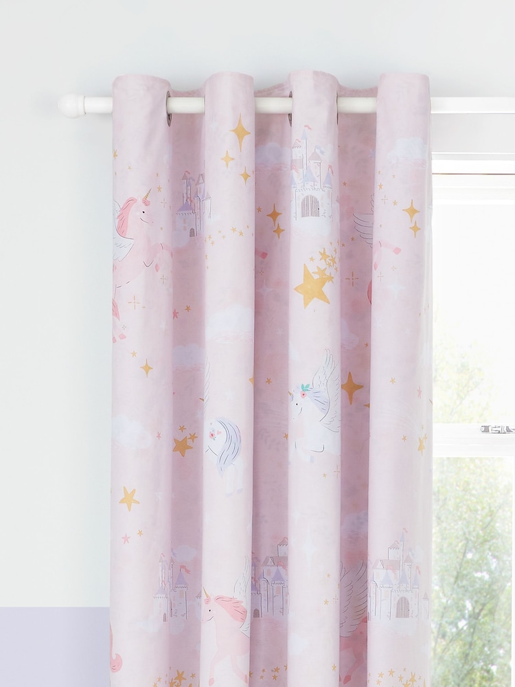 Catherine Lansfield Fairytale Unicorn Eyelet Curtains - Imagem 1 de 5
